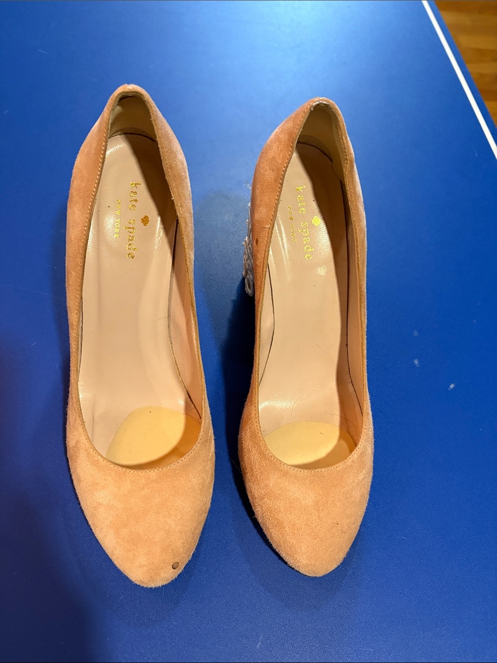 kate spade Peach Suede Pointed Toe Pumps - Soft Apricot
